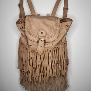 ASOS New Look Tan Fringe Boho Women's Backpack